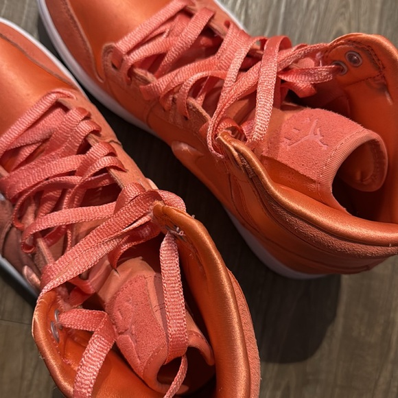 Nike Women's Air Jordans High in Shine and Suede Coral - Picture 5 of 6